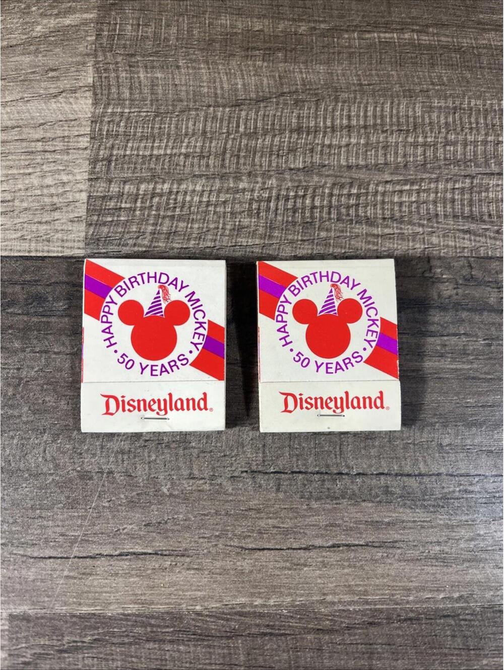 2 Vintage Unused DISNEYLAND Matchbook 50 Years HAPPY BIRTHDAY MICKEY 1978